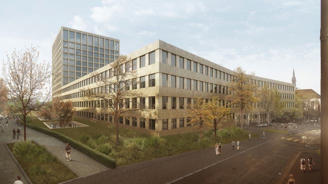 So wird das neue Klinikum 2 des Basler Uni-Spitals aussehen. (Visualisierung)