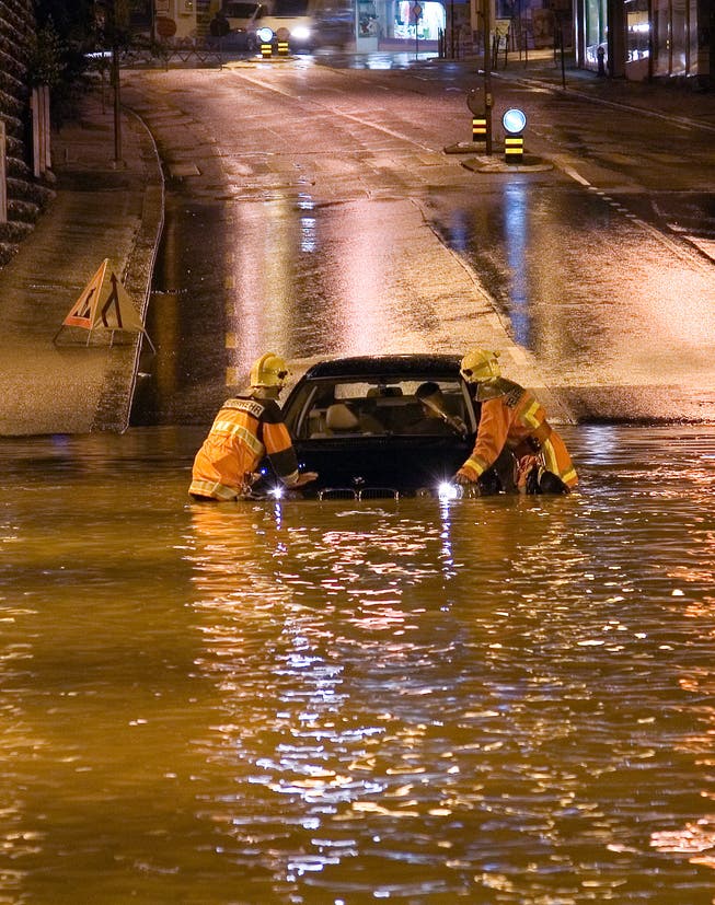 Ein immer häufiger auftretendes Phänomen: Hochwasser. Wie hier in Olten, 2007.