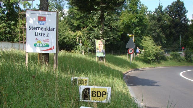 Kommunalwahlen 2013: Wahlplakate an der Alberich-Zwyssig-Strasse. (Archiv)