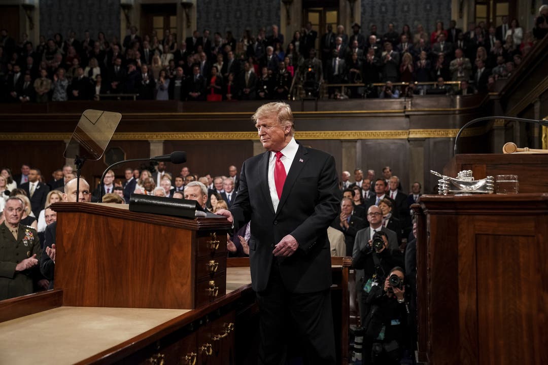 State of Union President Donald Trump arrives in the House chamber before giving his State of the Union address to a joint session of Congress, Tuesday, Feb. 5, 2019 at the Capitol in Washington. (Doug Mills/The New York Times via AP, Pool)