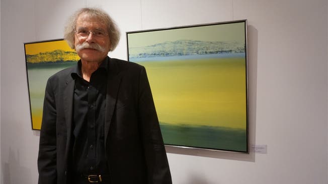 Rainer Oberhänsli-Widmer vor seinem Lieblingsbild «Horizont».