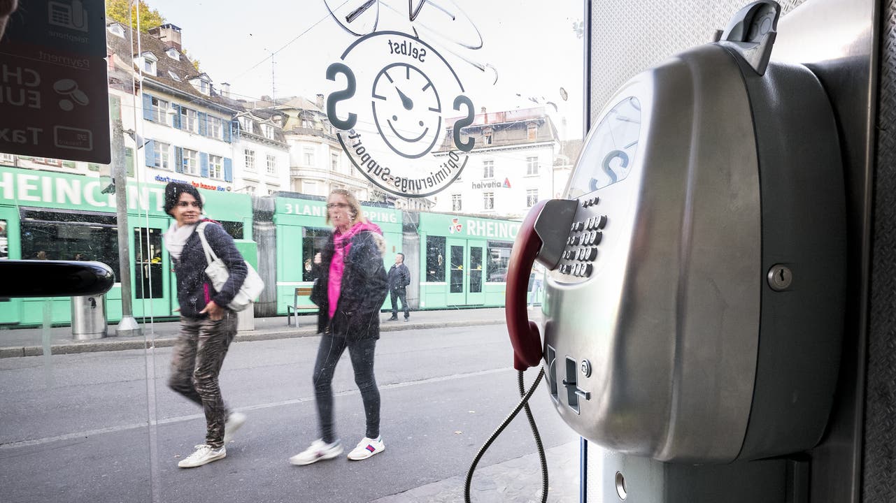 Telefonkabinen sind in Basel ein Auslaufmodell