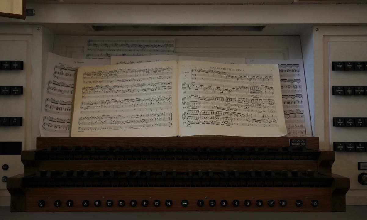 Notenblatt für die Orgelmusik.