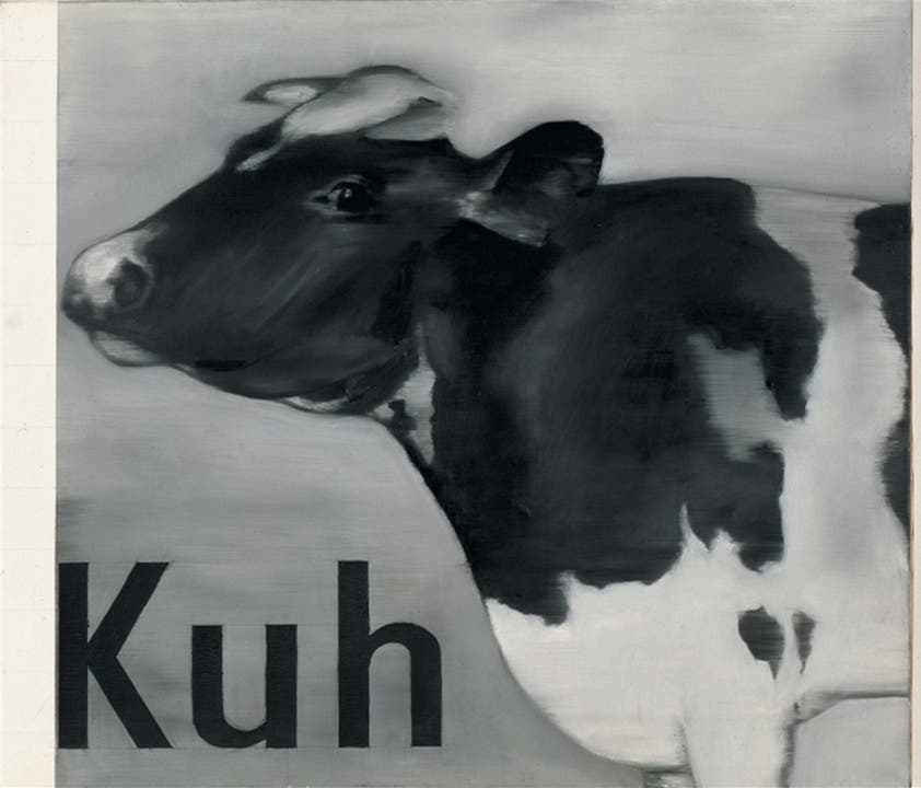 So geht Kuh und Kunst heute: Gerhard Richter malte das Tier 1964 nach einer Fotografie.