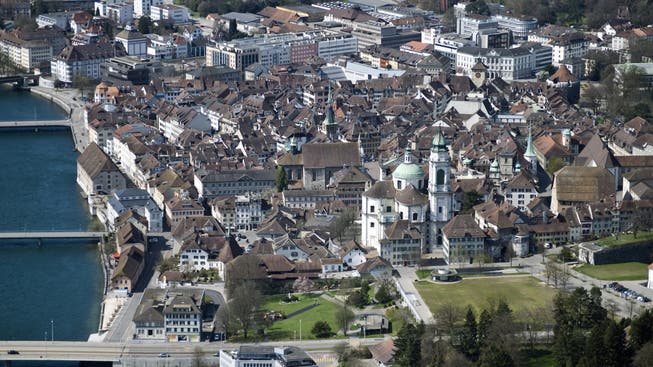 Lufaufnahme der Altstadt Solothurn