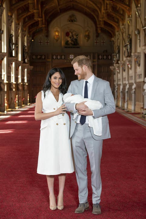Herzogin Meghan und Prinz Harry mit ihrem ersten Kind.