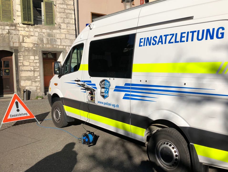 Grosseinsatz für die Polizei in Baden im November 2018: Grund war eine anonyme Bombendrohung.