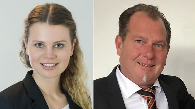 Beide wollen in den Gemeinderat: Jasmin Hofer (23) und Claudio Gygax (52).