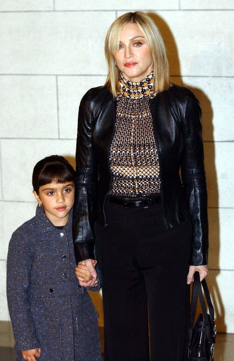 Madonna mit Tochter Lourdes im Jahr 2002.