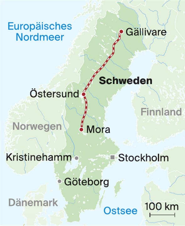 Die Route der «Inlandsbanan».