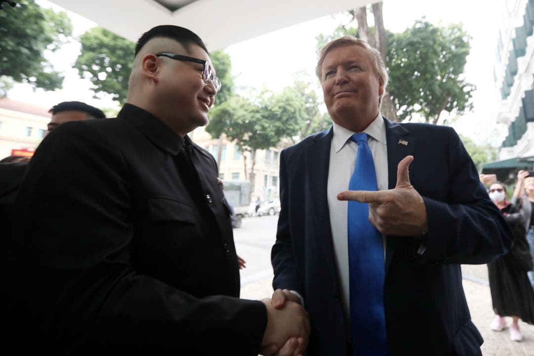 Die Doppelgänger von Trump und Kim: Der chinesisch-australische Doppelbürger Howard X (rechts) mit dem Kanadier Russell White (links).