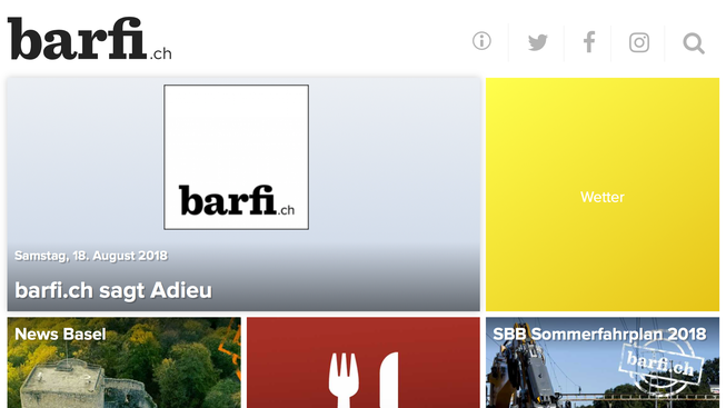 Barfi.ch verabschiedet sich nach drei Jahren Betrieb.