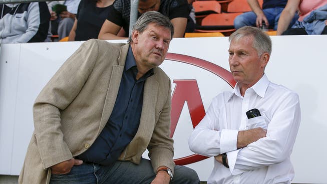 Roger Geissberger (links) verlässt gemeinsam mit Alfred Schmid den FC Aarau