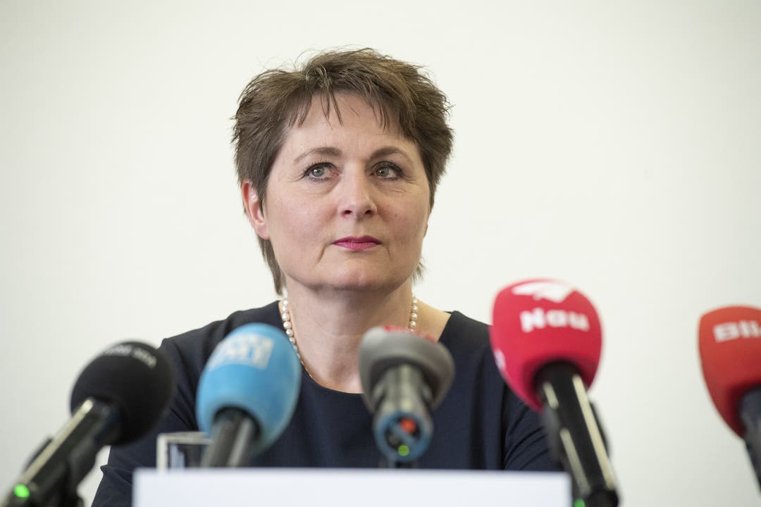 23. April 2019: Franziska Roth gibt an einer Medienkonferenz ihren Austritt aus der kantonalen SVP bekannt. Die SVP Aargau war nicht über Roths Schritt informiert.