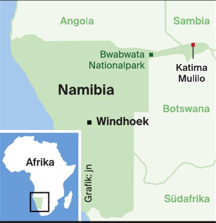 Der Nationalpark Bwabwata befindet sich im Caprivizipfel Namibias, ganz im Nordosten.
