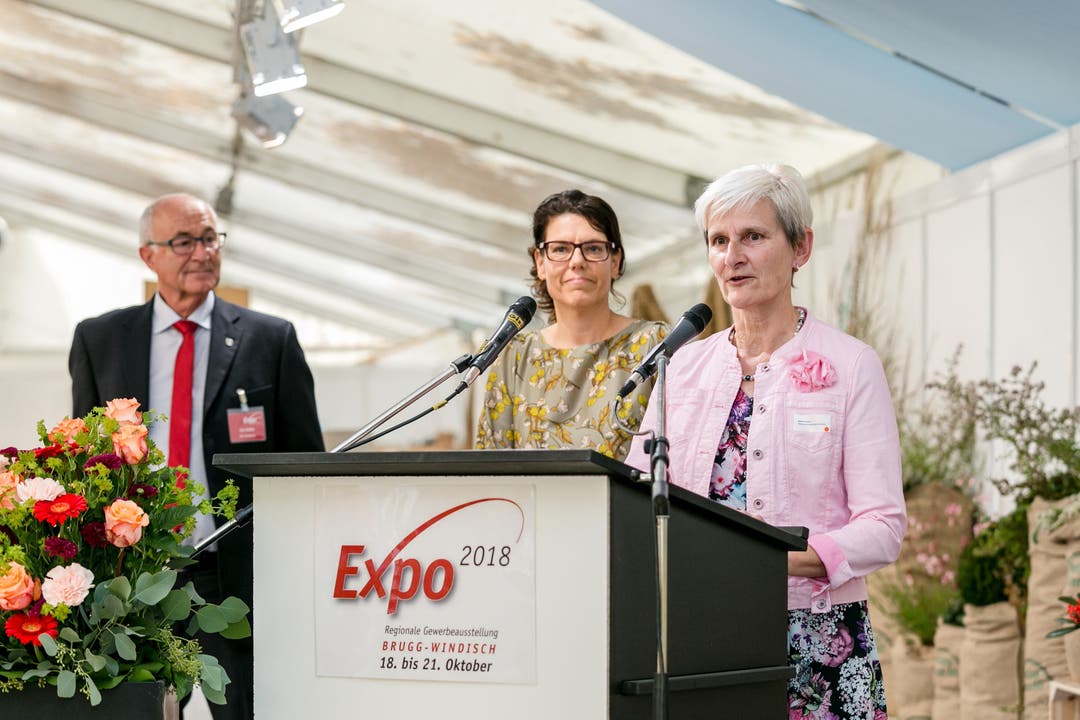 Expo Brugg-Windisch Die Windischer Gemeindepräsidentin Heidi Ammon (rechts) und die Brugger Frau Stadtammann Barbara Horlacher.