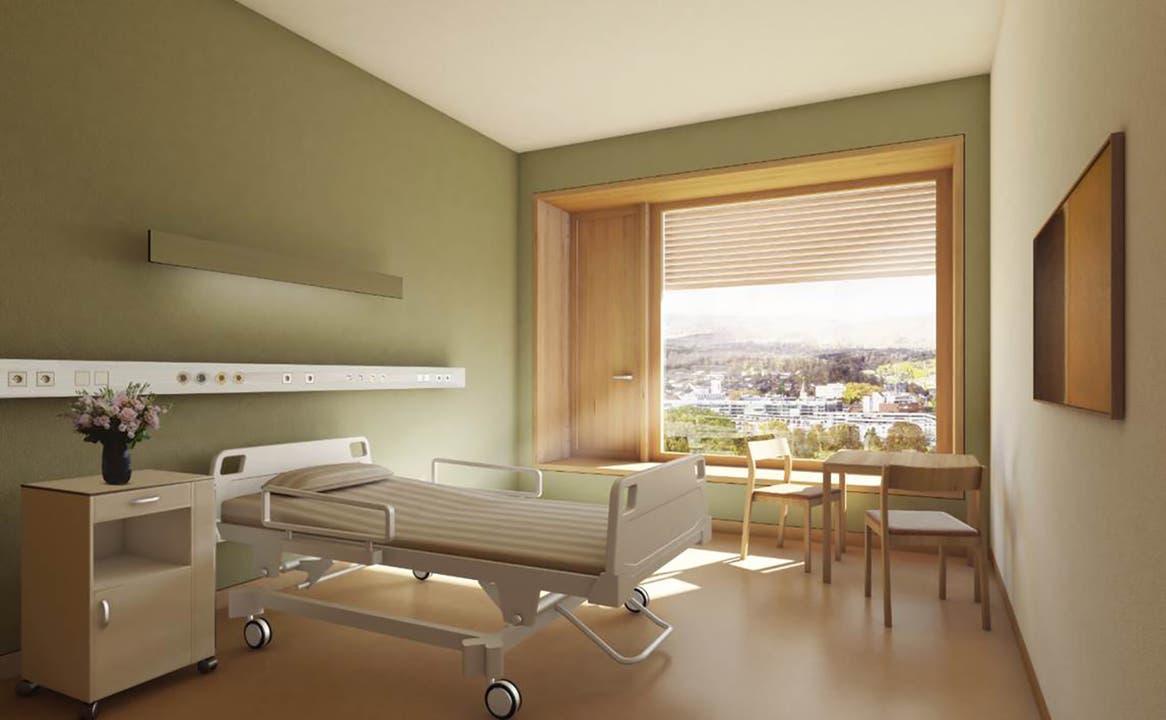 So könnte ein Zimmer für allgemeinversicherte Patientinnen und Patienten aussehen.