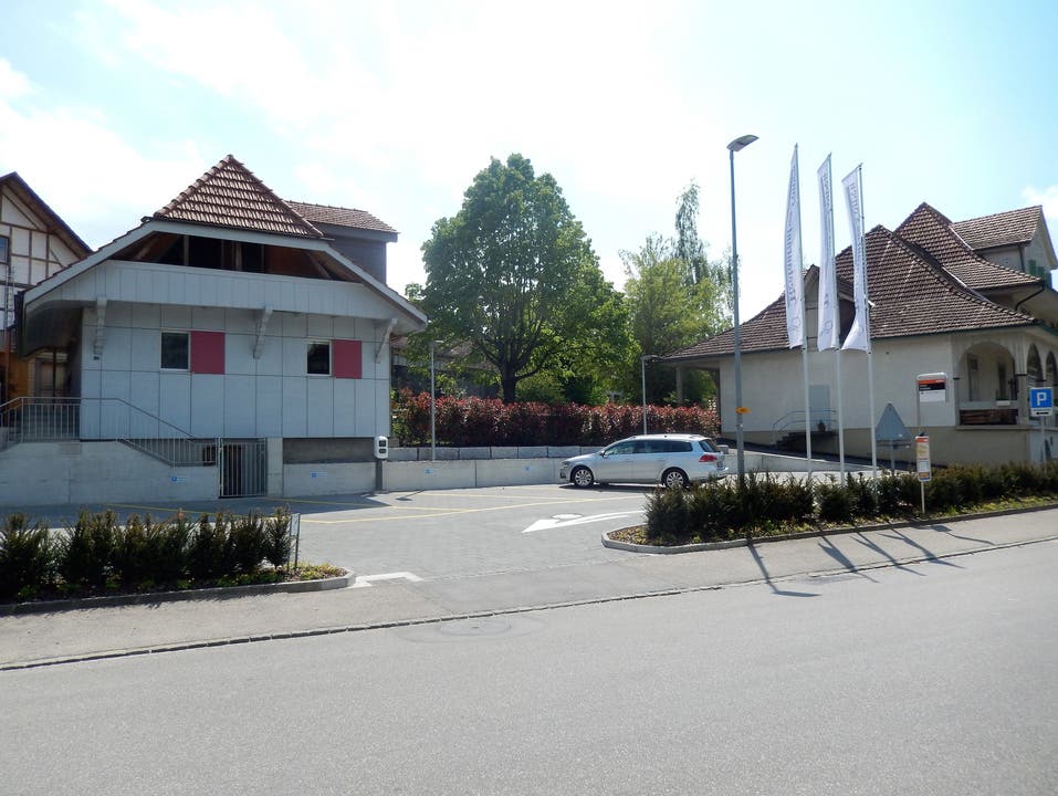 Der neue Parkplatz für die Gäste des "Löwen" in Messen.