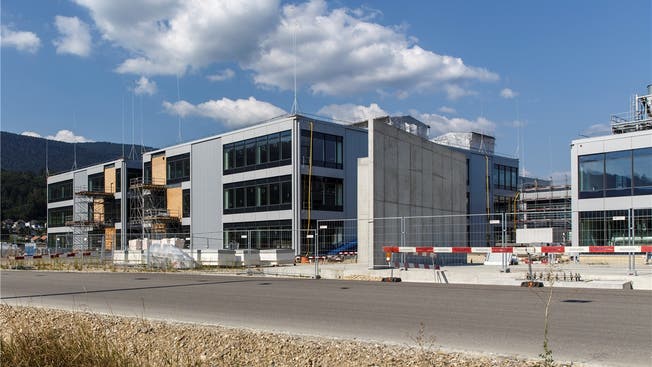 Die Profile zeigen die neue Gebäudehöhe der Fabrik, welche jetzt CSL Behring Lengnau AG heisst.