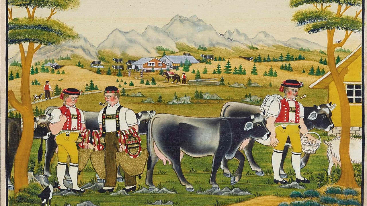 Das liebste Sujet der Appenzeller Malerei: «Alpaufzug» von Johannes Zülle (1841–1938).
