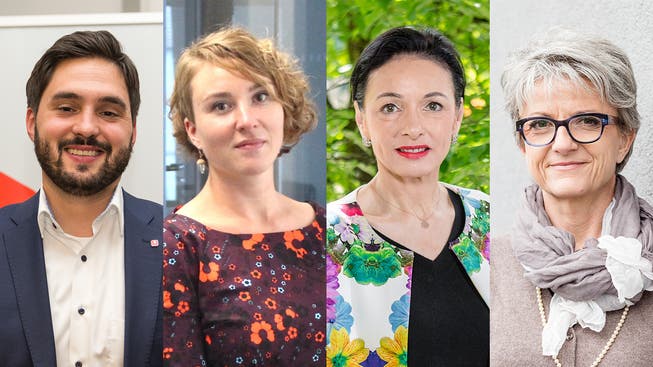 Cédric Wermuth (SP) ist bereits nominiert, Irène Kälin (Grüne) will eine Frau im Stöckli, Marianne Binder (CVP) ist die einzige nominierte Frau und Maya Bally könnte von der BDP aufgestellt werden