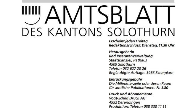 Das Solothurner Amtsblatt