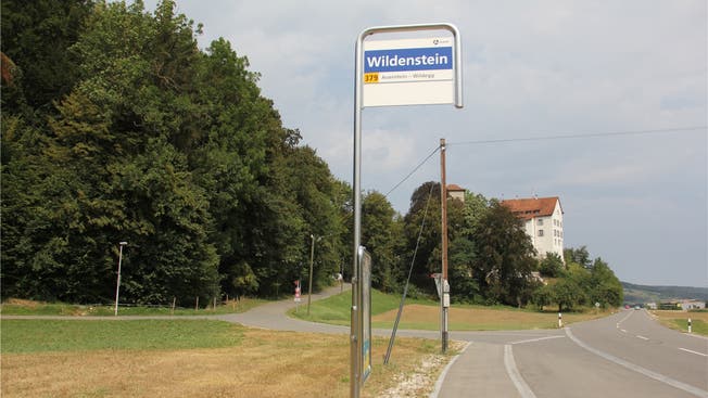 Neu sollen die Besucherparkplätze für das Schloss Wildenstein auf der Parzelle (vorne links) am südlichen Ende des Schlosswegs zwischen Wildeggerstrasse und Mühlemattweg erstellt werden. Claudia Meier/Archiv AZ