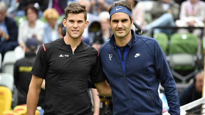 Die Lokalmatadoren Dominic Thiem (l.) und Roger Federer – hier bei einem Treffen 2016 – sind die beiden Aushängeschilder der Turniere in Wien und Basel.