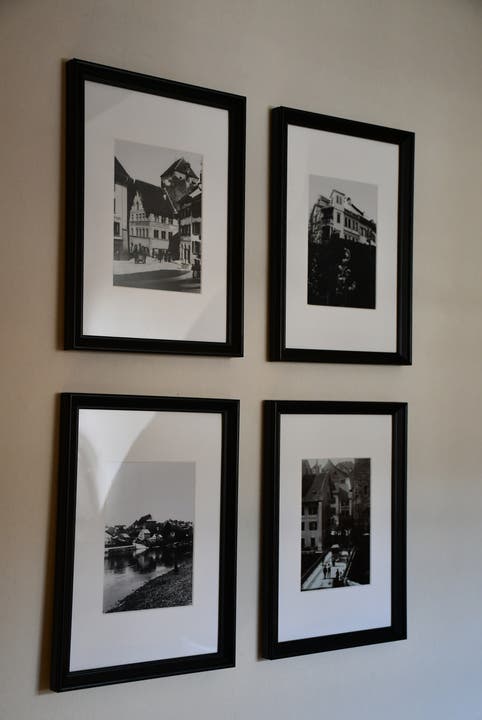 Eröffnung Marco Polo Business Apartments Im ganzen Haus hängen Schwarz-Weiss-Fotografien, welche die Brugger Altstadt abbilden.