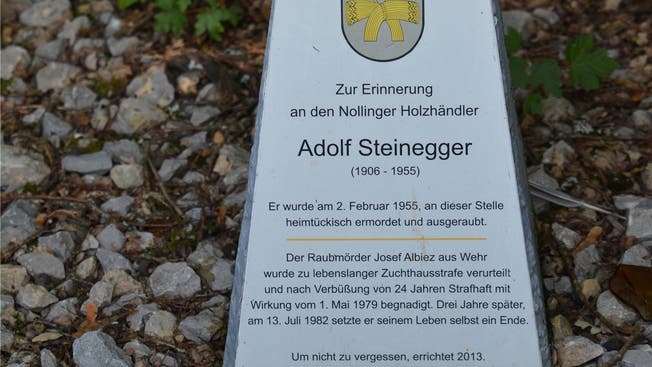 Der Gedenkstein für den ermordeten Holzhändler Adolf Steinegger bei Wehr.