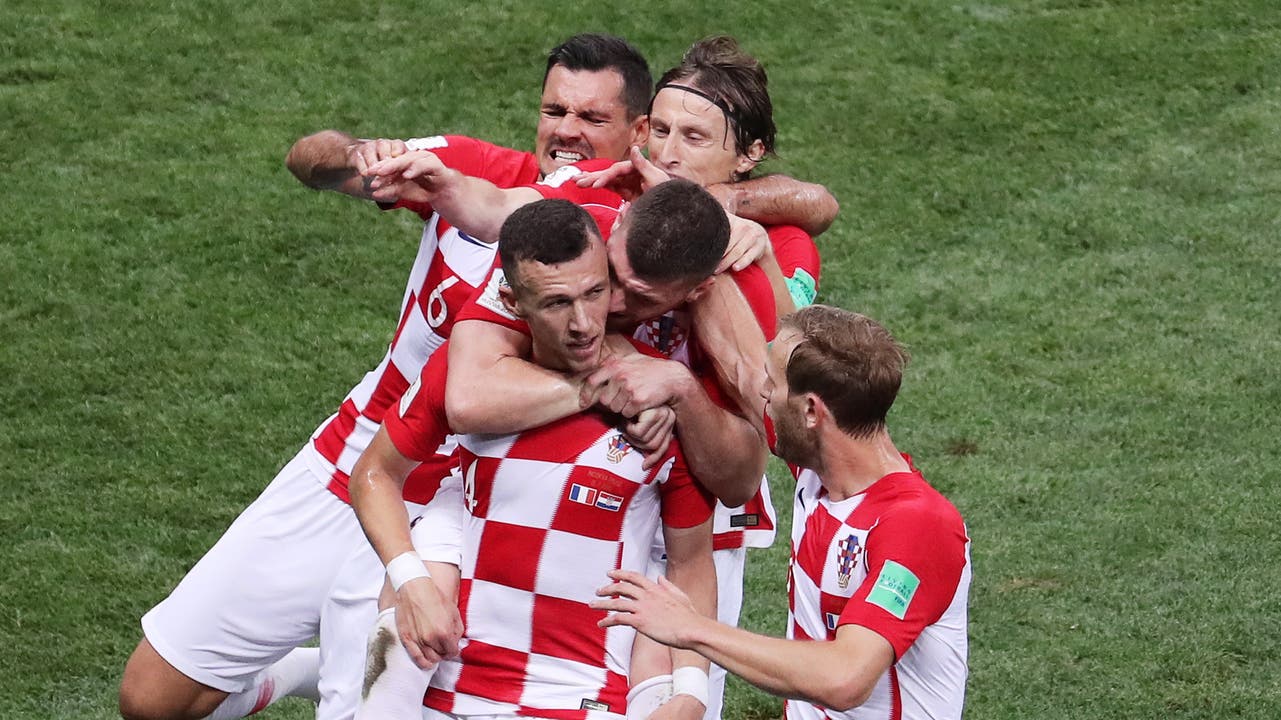 Kroatien feiert den Ausgleich gegen Frankreich.