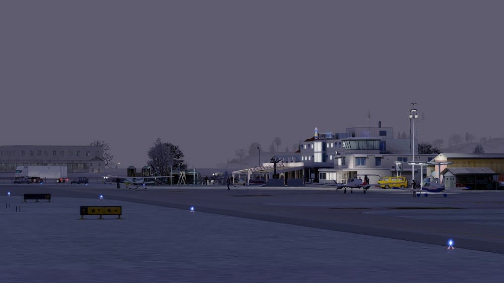 Screenshots Flylogic Screenshots aus dem Computerprogrammm Flylogic zu Darstellung des Grenchner Regionalflughafens für Simulatortraining