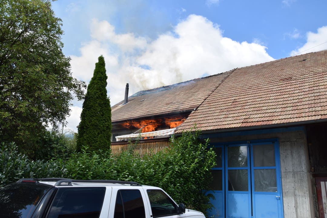 Dachstockbrand in einem ehemaligen Bauernhaus in Hägendorf (21. August 2019)