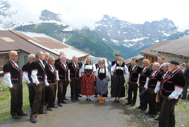 Der Grenchner Jodlerclub Bärgbrünnli konnte für einmal vor alpiner Kulisse auftreten.