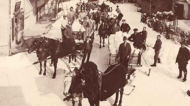 In den Kriegswintern wurden die Strassen von Pferdeschlitten geräumt. Die Verwendung von Diesel war verboten