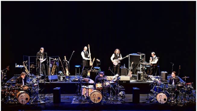Die aktuelle Formation bei einer Probe. An Konzerten lassen sich King Crimson nicht ablichten.
