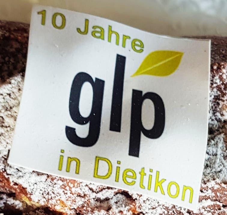 10 jähriges Jubiläum GLP Bezirk Dietikon Kuchendekoration der Bäckerei Oberdorf in Dietikon