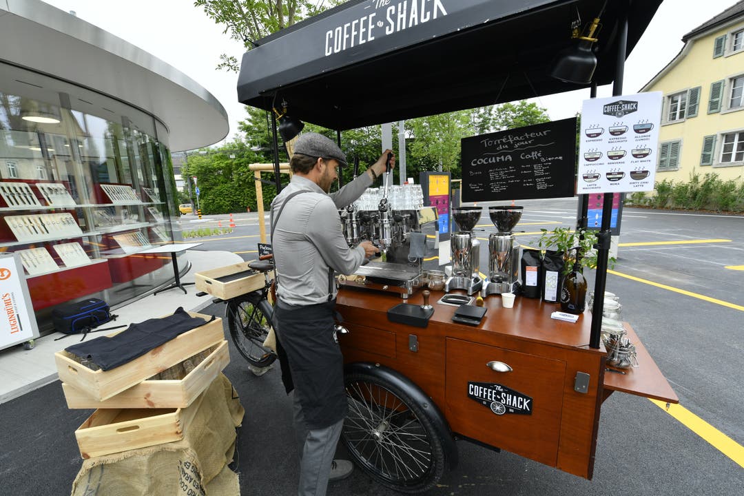  Am speziellen Café-Velo "Coffee Shack" konnte man Kaffee aus Bieler Rösterreien beziehen.