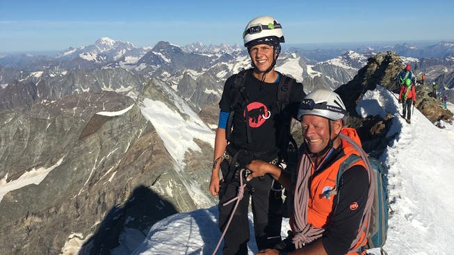 Ein Bild aus besseren Tagen: Silvan Bordogna (r.) und Sohn Andrin auf dem Matterhorn.