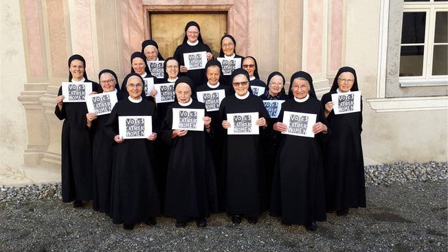 «Votes for Catholic Women»: Die Nonnen des Klosters Fahr machten sich auch im Herbst 2018 für das Frauenstimmrecht stark.