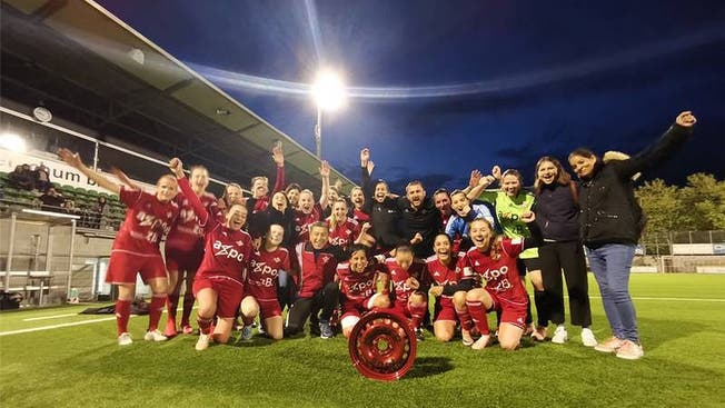 Die Frauen des FC Baden bezwangen im Mai den SV Sissach mit 4:0 und schafften damit den Aufstieg in die 1. Liga zvg