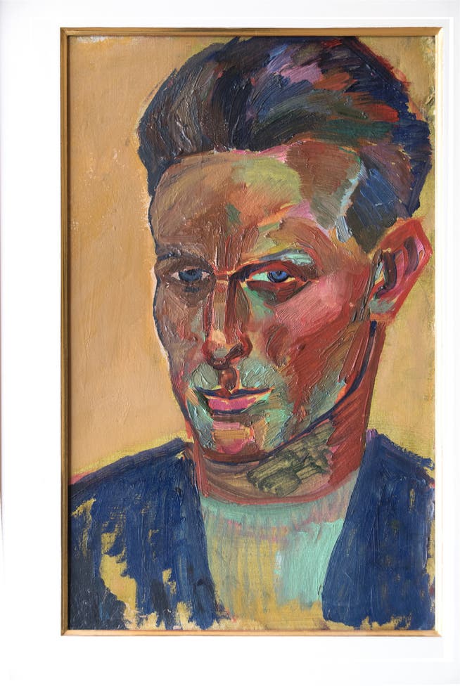 «Selbstporträt» Walter Eglin, Ölmalerei, Privatbesitz.