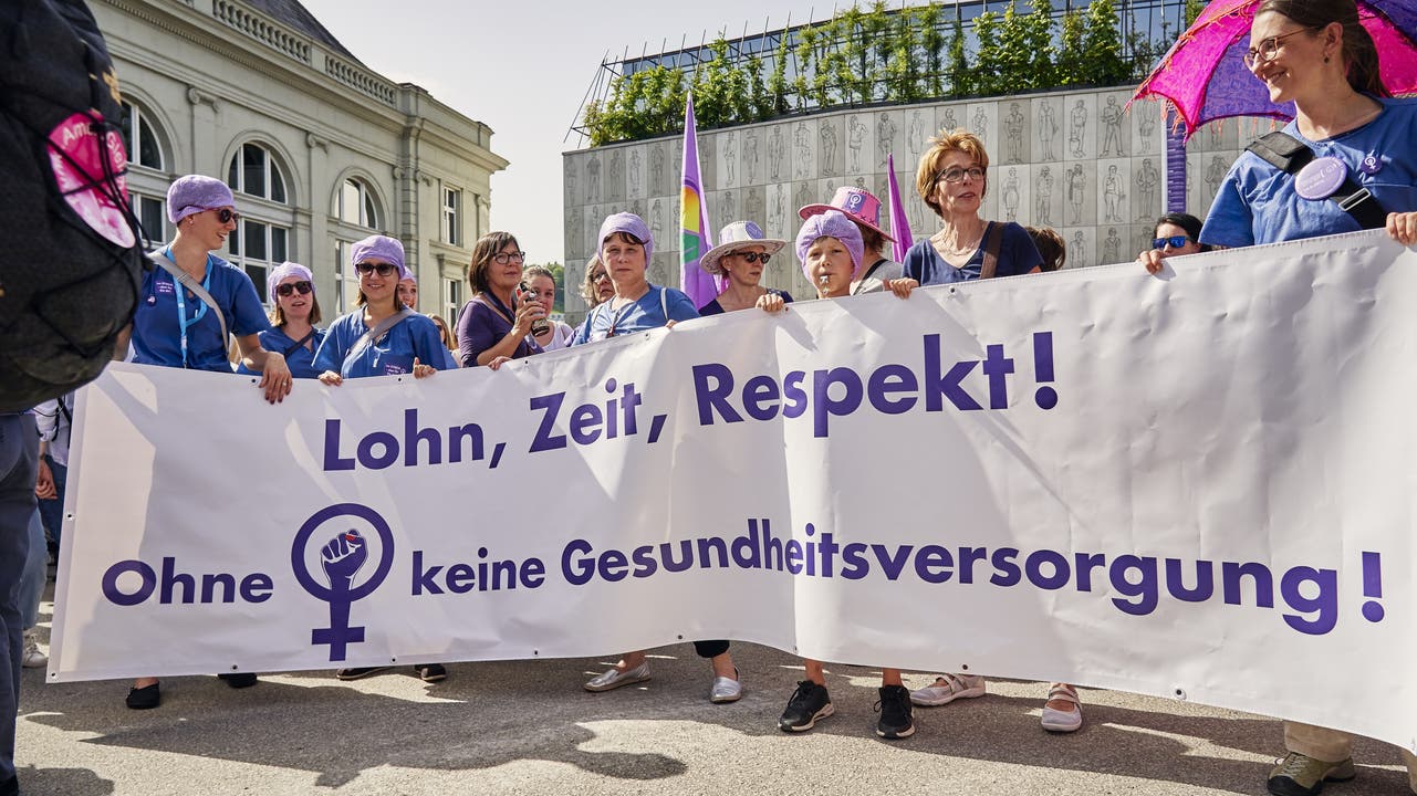 Demonstration in Aarau.