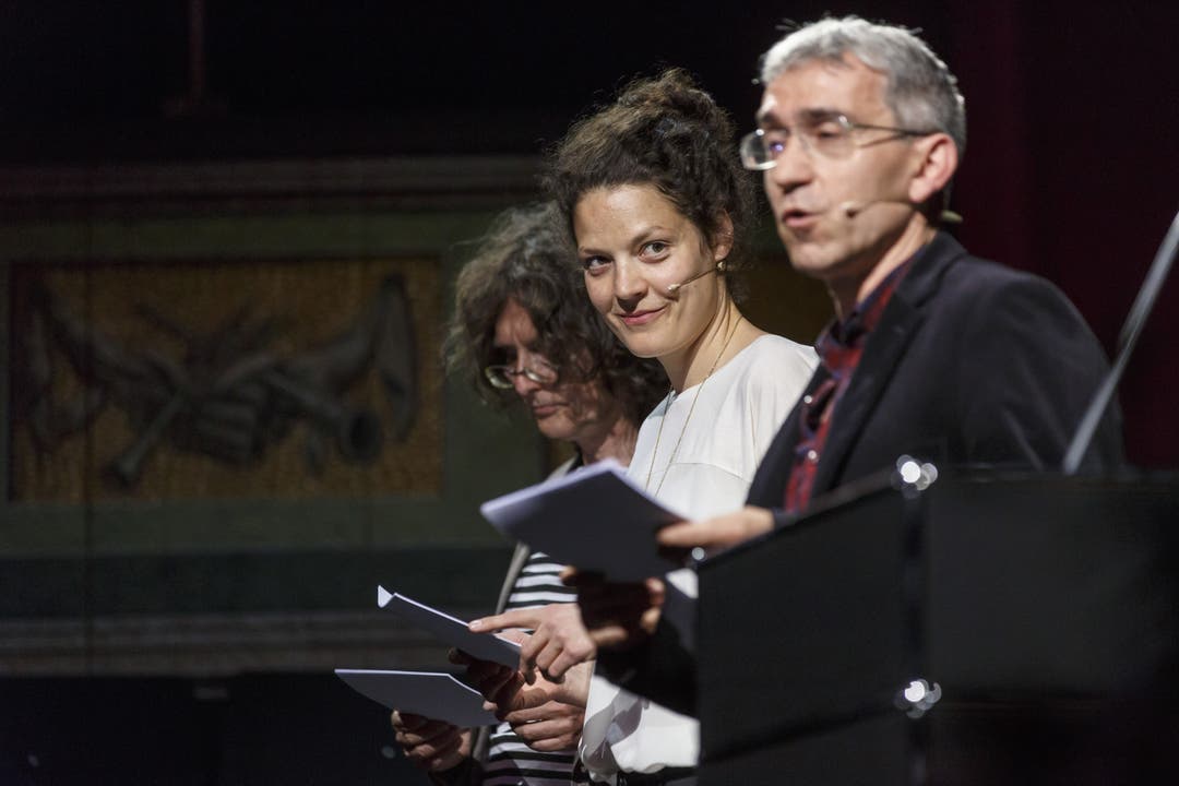 Beat Mazenauer, Reina Gehrig, Franco Supino bei der Eröffnung der Literaturtage 2015.