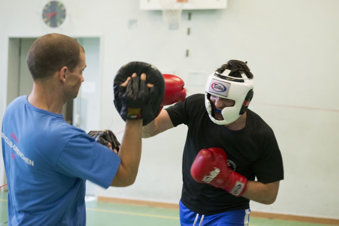 Mit Boxer Hugo Hémeray im Training