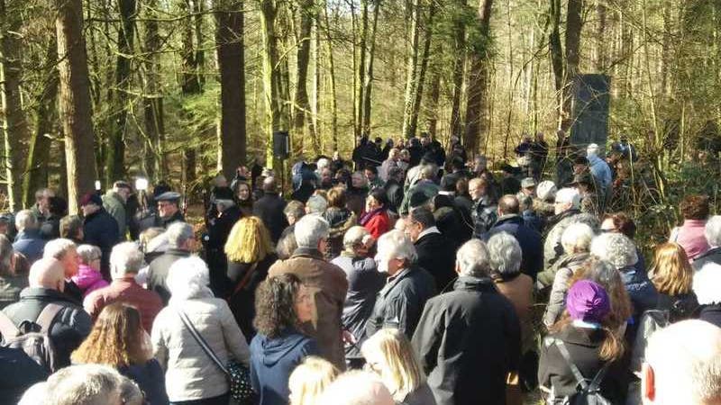 Viele Leute sind an die Absturzstelle im Wald bei Würenlingen gekommen, um den Opfern zu gedenken.