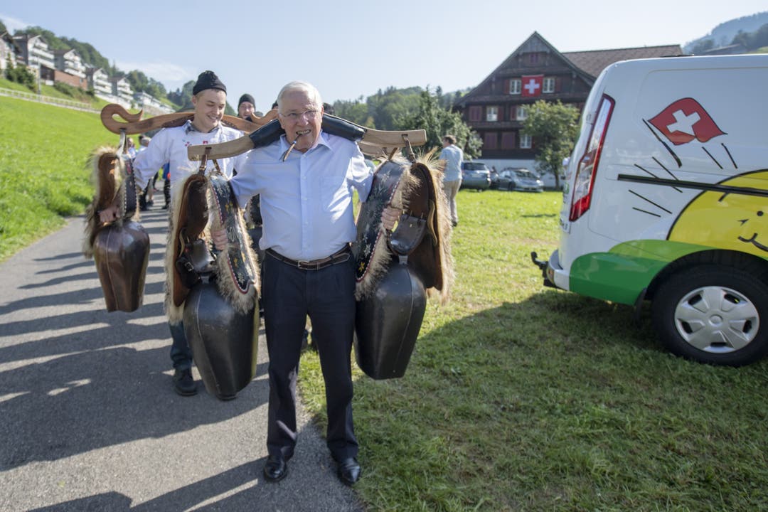 Christoph Blocher beim Parteifest und Wahlauftakt der SVP Schweiz vom 31. August 2019 in Sattel.