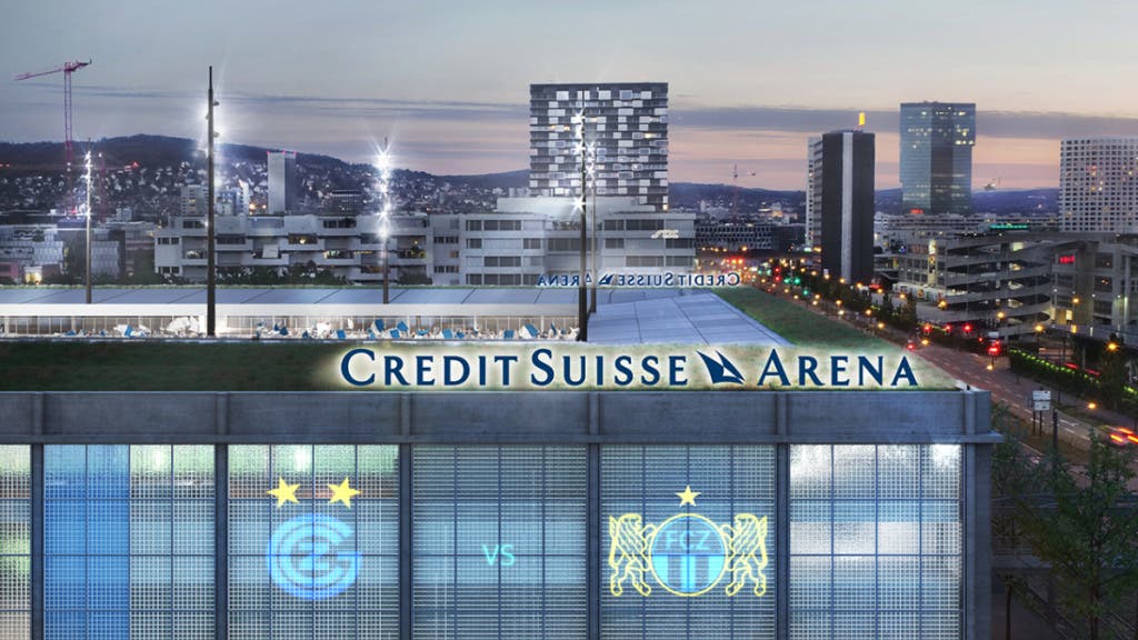 Die Grossbank Credit Suisse hat sich die Namensrechte für das geplante Fussball-Stadion auf dem Hardturm-Areal für zehn Jahre gesichert. FCZ und GC sollen in der "Credit Suisse Arena" spielen.