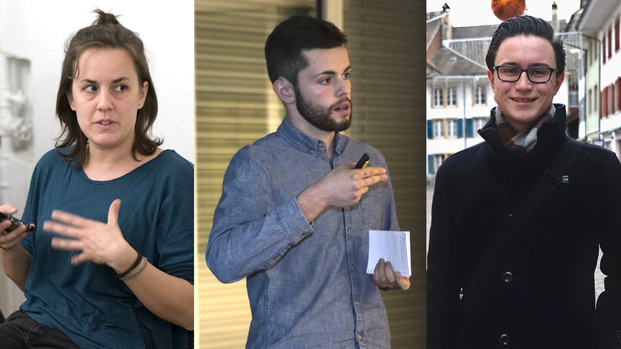 Maja Haus (Junge Grüne), Glenn Steiger (CVP) und Robin Kiefer (Junge SVP): drei Gesichter der Solothurner Jungpolitik.