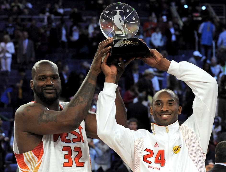 All-Star-Game der NBA im Februar 2009: Die ehemaligen Lakers-Weggefährten Shaquille O'Neal und Kobe Bryant.